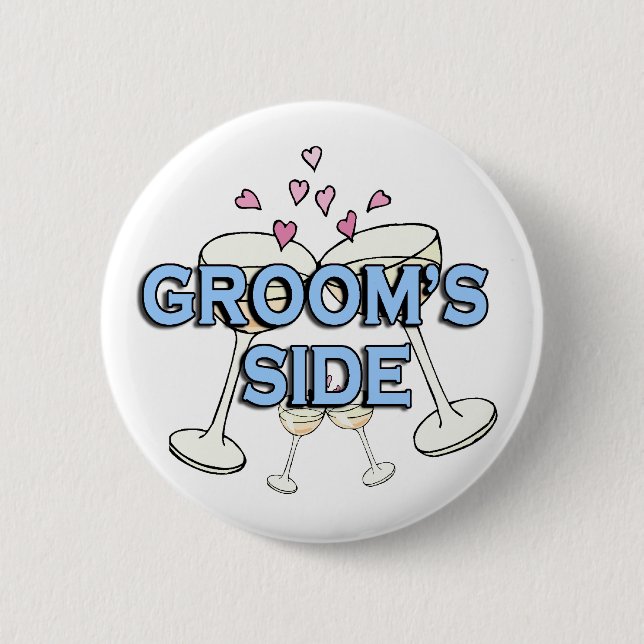 Groom's Side Wedding ID Button (Vorderseite)
