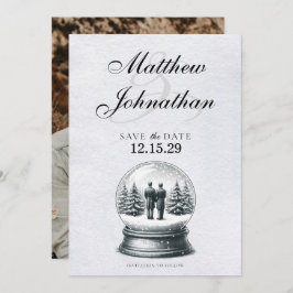 Grooms Snow Globe Save The Date