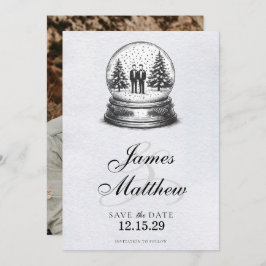 Grooms Snow Globe Save The Date