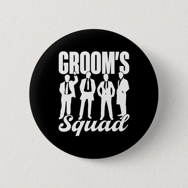 Groom's Squad Team Bride Groom Party Bachelor Button (Vorderseite)