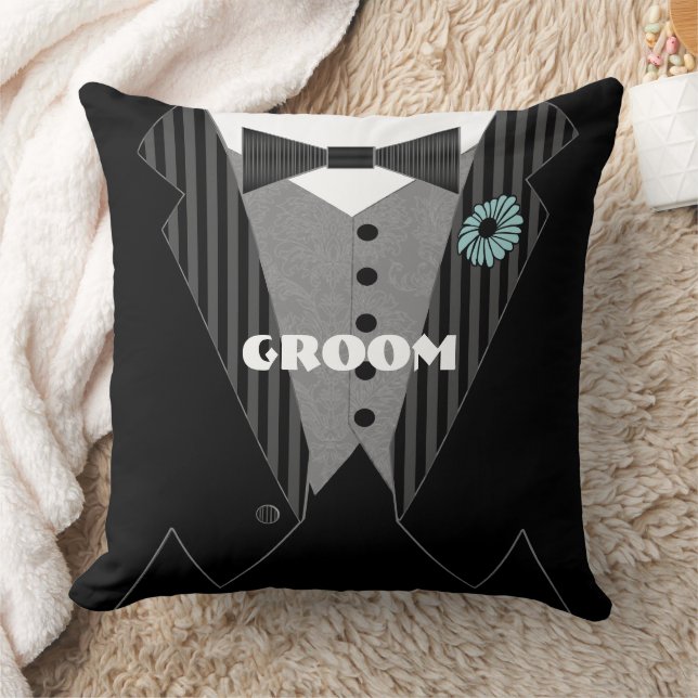 Grooms Tuxedo Blume auswählen Kissen (Decke)