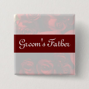 "Groom's Vater" - Rote Rose Bouquet (2) Button
