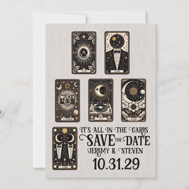 Grooms Wedding Tarot Save The Date (Vorderseite)