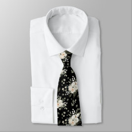 Grooms White Wedding Floral Bouquet auf Black Krawatte