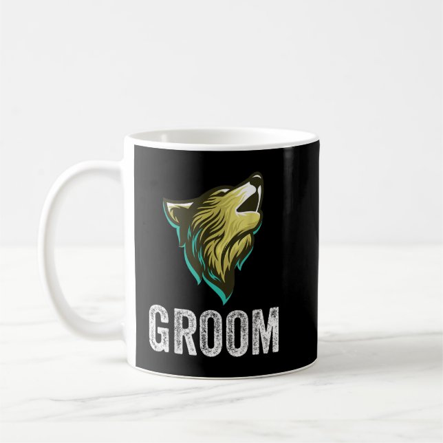 Grooms Wolf Bachelor Wedding Groomsmen Team Party  Kaffeetasse (Links)