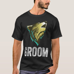 Grooms Wolf Bachelor Wedding Trauzeugen Team Party T-Shirt