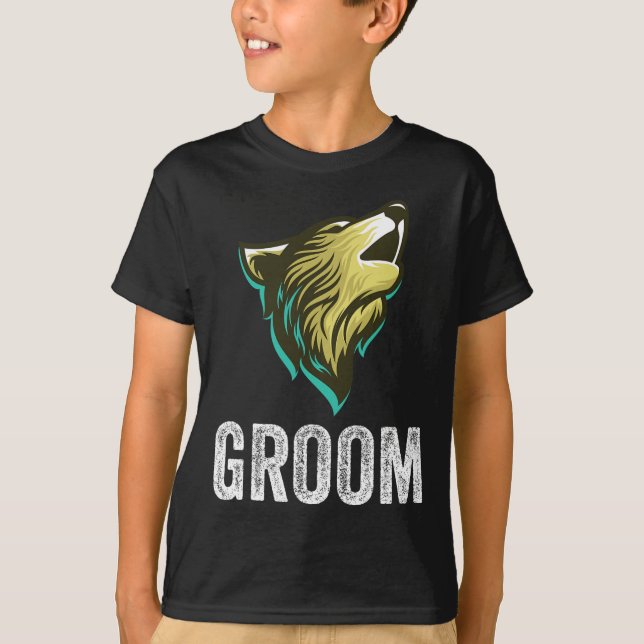 Grooms Wolf Bachelor Wedding Trauzeugen Team Party T-Shirt (Vorderseite)