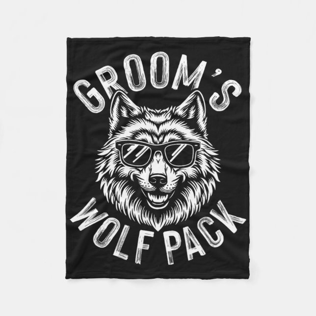 Groom's Wolf Pack Trauzeugen Bachelor Party Groom  Fleecedecke (Vorderseite)