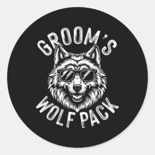 Groom's Wolf Pack Trauzeugen Bachelor Party Groom Runder Aufkleber