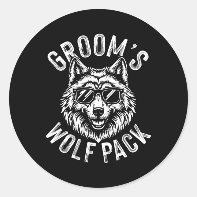 Groom's Wolf Pack Trauzeugen Bachelor Party Groom  Runder Aufkleber (Vorderseite)