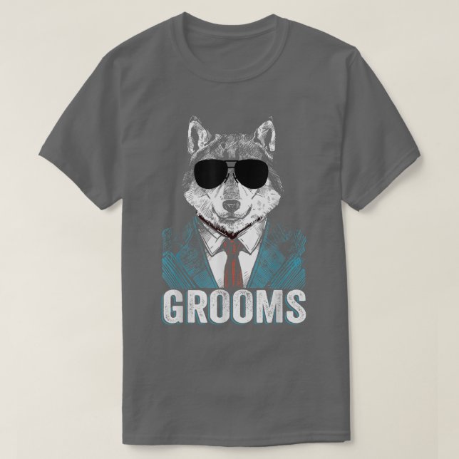 Grooms Wolfpack Bachelor Party Groomsmen Wedding T T-Shirt (Design vorne)