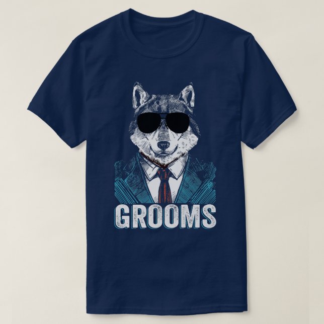 Grooms Wolfpack Bachelor Party Trauzeugen Wedding  T-Shirt (Design vorne)