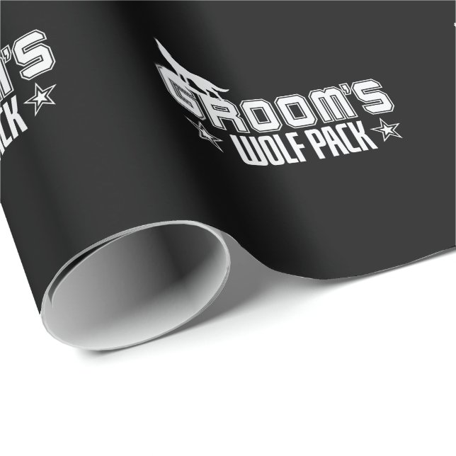 Groom's Wolfpack Männer Bachelor Feier Geschenkpapier (Rolleneckpunkt)