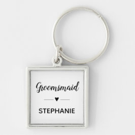 Groomsmaid mit Name Monogram Wedding Schlüsselanhänger