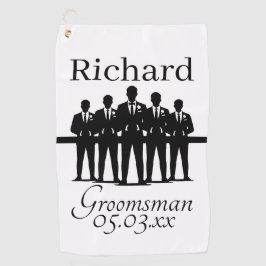 Groomsman Bachelor Party Squad Silhouette Name Golfhandtuch