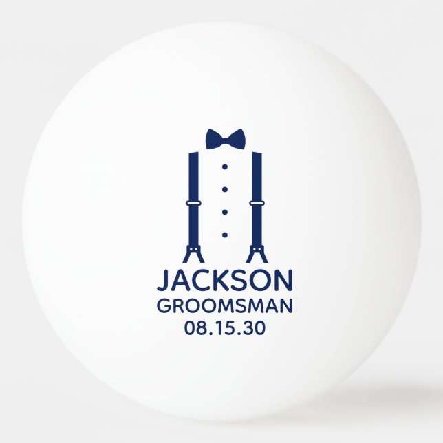 Groomsman Blue Tie Ping Pong Ball Tischtennisball (Vorderseite)