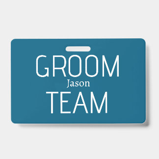 groomsman bold groom team gray blue white bachelor ausweis