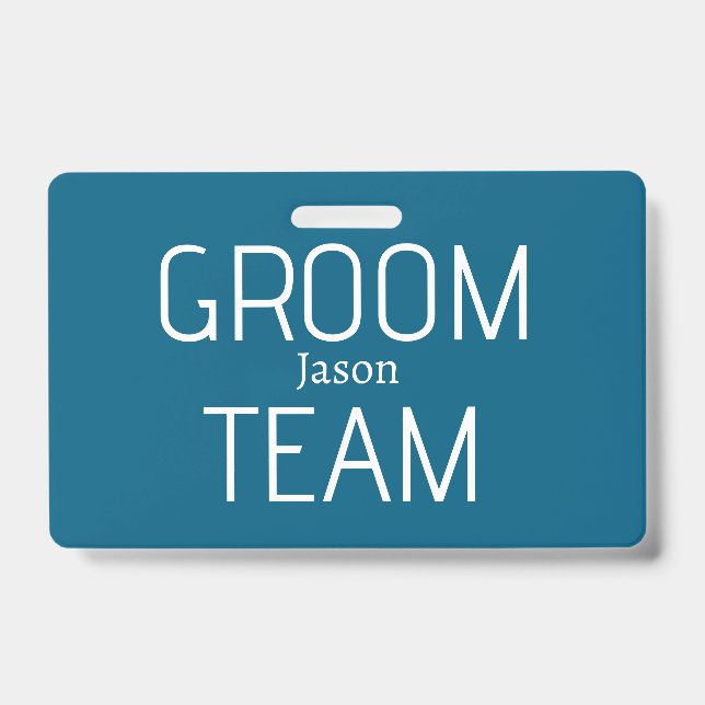 groomsman bold groom team gray blue white bachelor ausweis (Vorderseite)