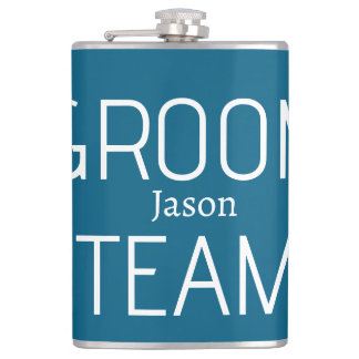 groomsman bold groom team gray blue white bachelor flachmann