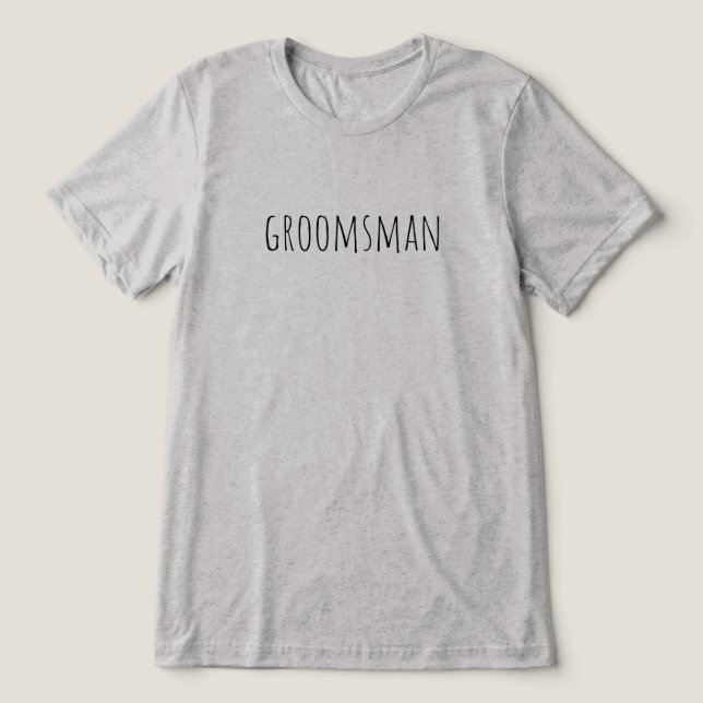 Groomsman Bridal Party Wedding Tri-Blend Shirt (Design Vorderseite)