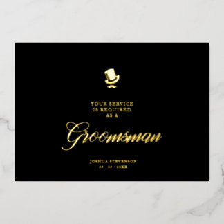 Groomsman Funny Wedding Minimalist Proposal Card Folieneinladung