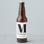 Groomsman Monogram Name Bierflaschenetikett<br><div class="desc">Modern typography minimalist monogram name design which can be changed to personalize. Perfect for thanking your Groomsman for all their help and support in making your wedding amazing.</div>