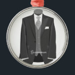 Groomsman Tuxedo folgt Christmas Gift Ornament<br><div class="desc">Dieses Brautmodedesign wurde für die moderne Hochzeit geschaffen. Es hat elegante Designer-Akzente und einen schicken,  zeitgenössischen Stil.</div>