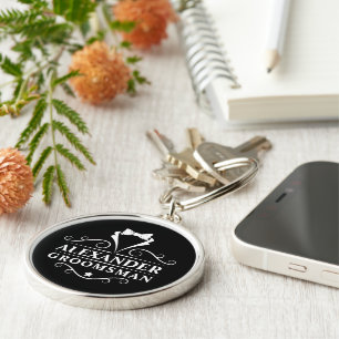 Groomsman Tuxedo Tie Black Premium Round Schlüsselanhänger