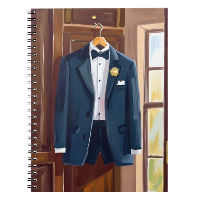 Groomsmen’s Tuxedo | Wedding Bachelor Watercolor Notizblock (Vorderseite)