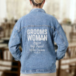 Groomswoman Best Friend of the Groom Wedding Jeansjacke<br><div class="desc">Leckerei deine Groomswoman mit einer schönen Denim-Jacke mit deinem Hochzeitstag. Sie wird es für immer lieben</div>