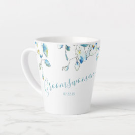Groomswoman Gift Blue Watercolor Orchid Tasse