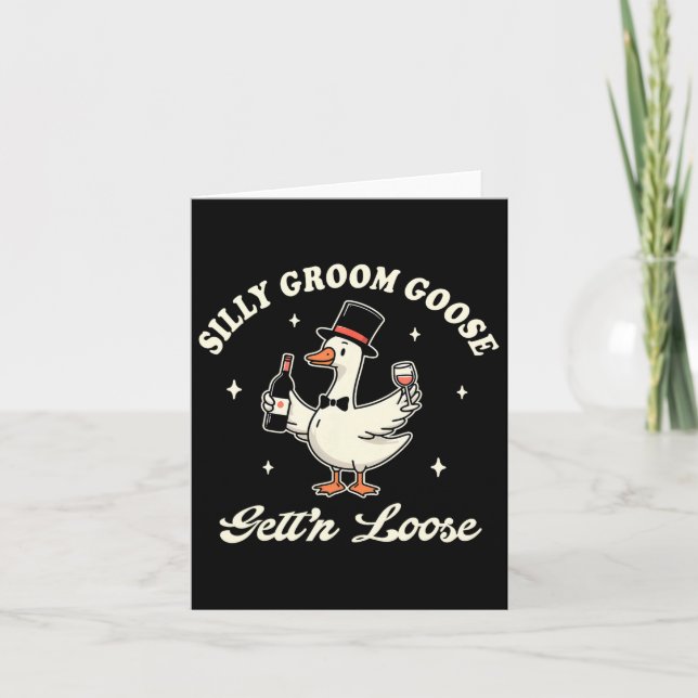 Groorette werden Alberner Groom Goose Gettin' Karte (Vorderseite)