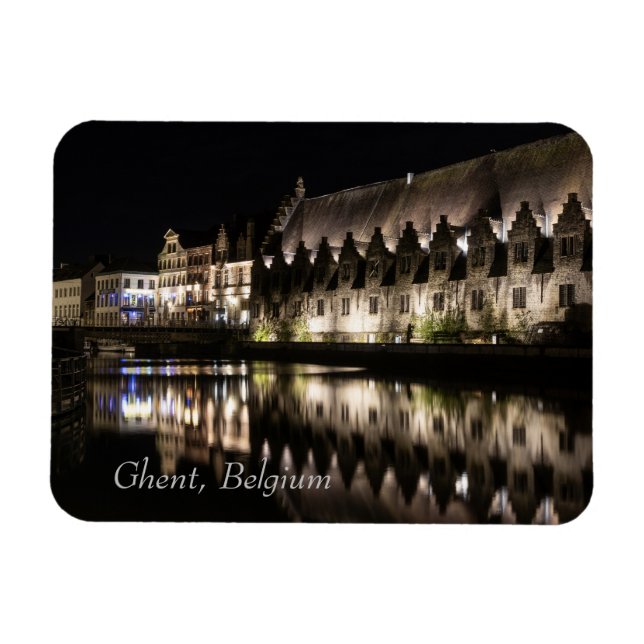 'Groot Vleeshuis', Gent, Belgien, Nachts Magnet (Horizontal)