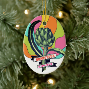 Groove-Ding Artischocke kulinarisch Foodie Weihnac Keramik Ornament