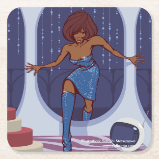 Groove Train Rechteckiger Pappuntersetzer