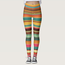 Groove Waves 70er Psychedelic Line Muster Leggings