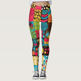 Groove Waves 70er Psychedelic Line Muster Leggings