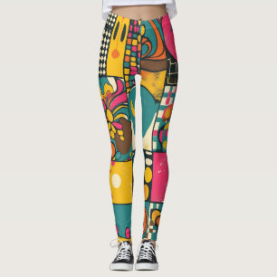 Groove Waves 70er Psychedelic Line Muster Leggings