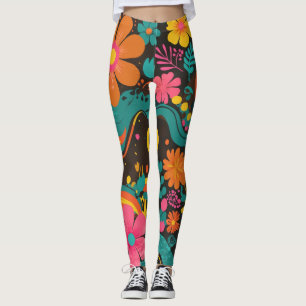 Groove Waves 70er Psychedelic Line Muster Leggings