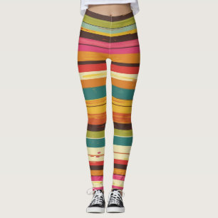 Groove Waves 70er Psychedelic Line Muster Leggings