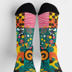 Groove Waves 70er Psychedelic Line Muster Socken