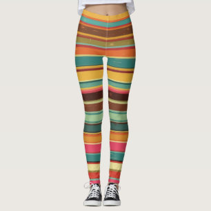 Groove Waves 70er psychedelische Linienmuster Leggings