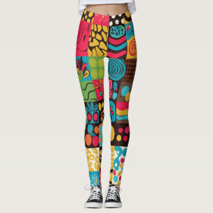 Groove Waves 70er psychedelische Linienmuster Leggings