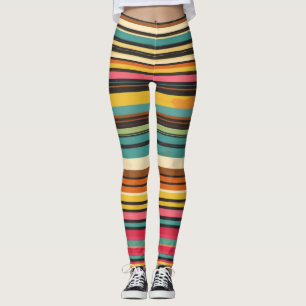 Groove Waves 70er psychedelische Linienmuster Leggings