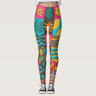 Groove Waves 70er psychedelische Linienmuster Leggings