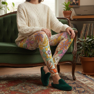 Groovige 70er Flower Power ID929 Leggings