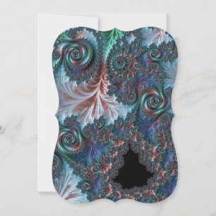 Groovige farbenfrohe Boho-Hippie-Mandelbrot-Frakta Einladung