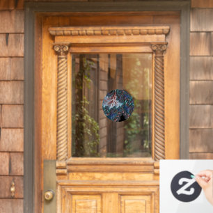Groovige farbenfrohe Boho-Hippie-Mandelbrot-Frakta Fensteraufkleber