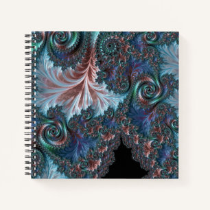 Groovige farbenfrohe Boho-Hippie-Mandelbrot-Frakta Notizbuch