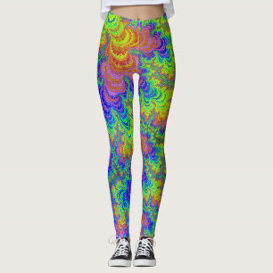 Groovige farbenfrohe Boho-Hippie-Trippy-Regenbogen Leggings